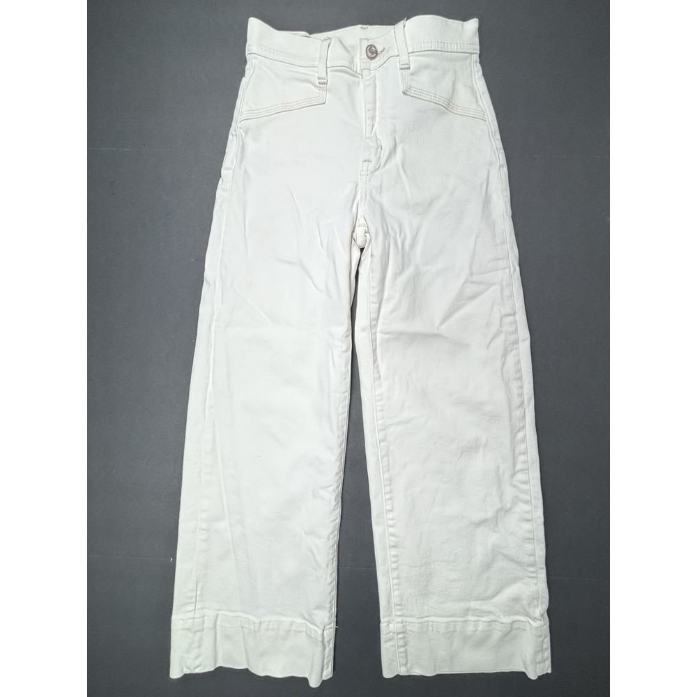 GAP Wide Leg Sky High Cropped Jeans White SAILOR Womens Petite 24/00P Denim - Picture 11 of 11